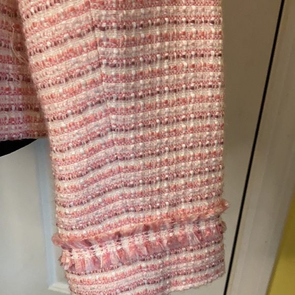 Women’s Blazer Size 12 apostrophe Pink Twead Jacket Purple Zipper in Front - Picture 14 of 14